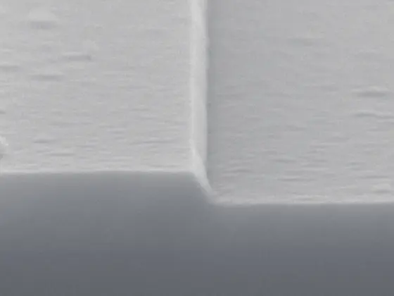 SEM image of an etched silicon lens structure