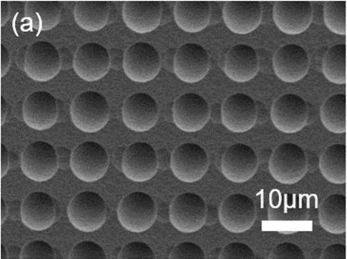 SEM image of a rectangular silicon microlens array