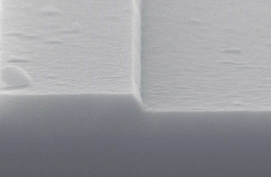 SEM image of an etched silicon lens structure
