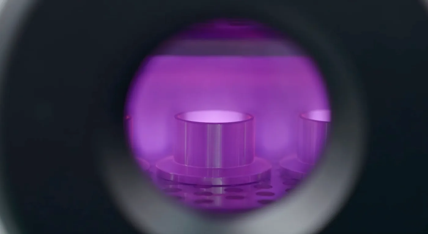 HY-20L plasma glow inside the chamber viewport