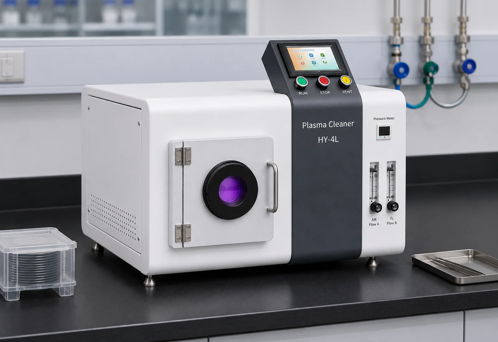 HY-4L plasma cleaner on a laboratory bench