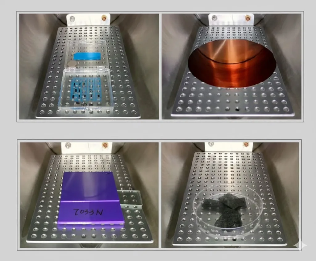 PLUTO-T sample tray with wafer during plasma processing